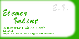 elemer valint business card